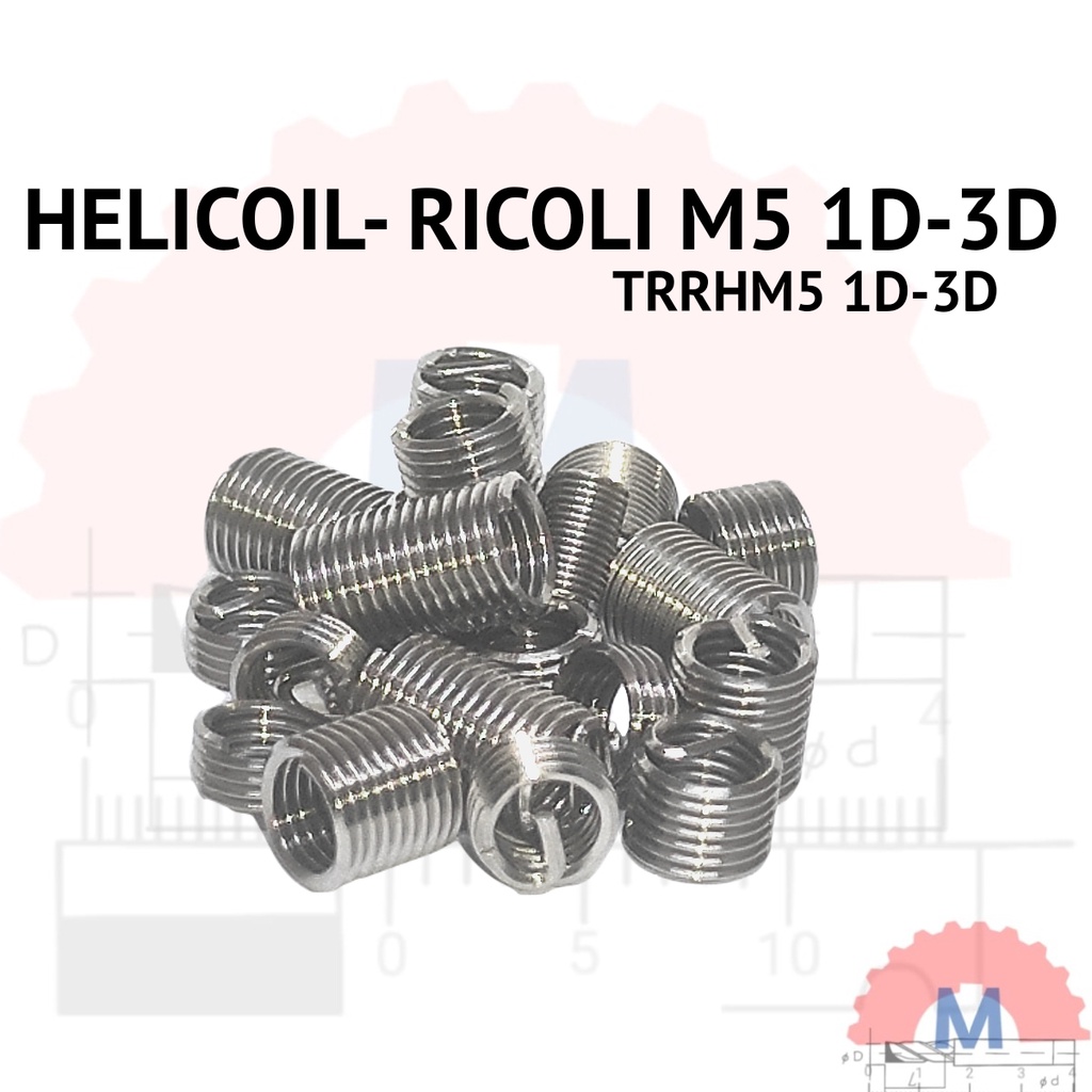 Jual Helicoil M5 Thread repair insert recoil M 5x0.8 | Shopee Indonesia