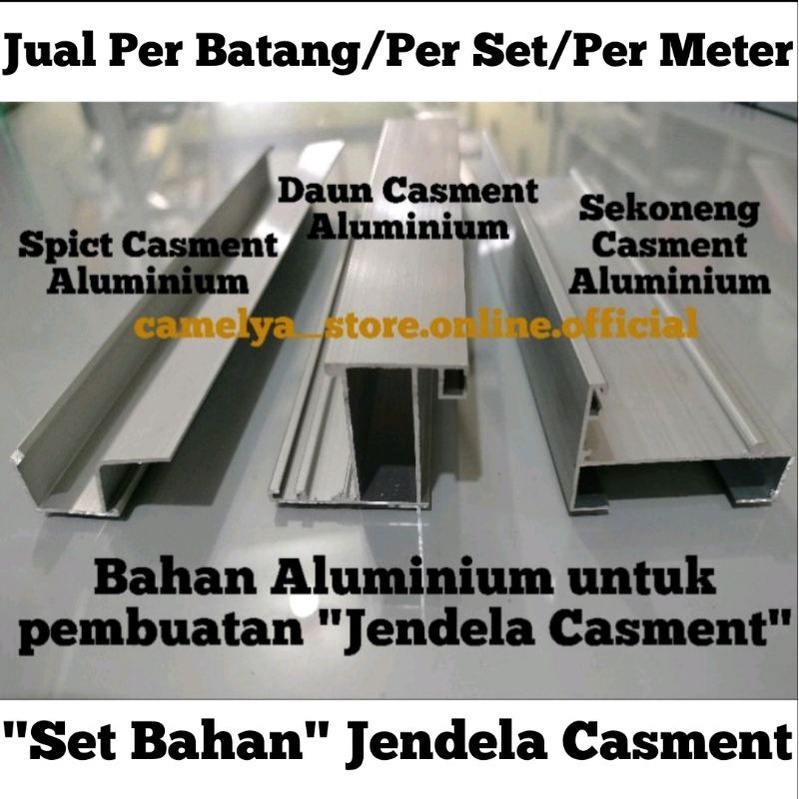 Jual Bahan Jendela Casment Aluminium Per Batang/Per Set(Spict Casment ...