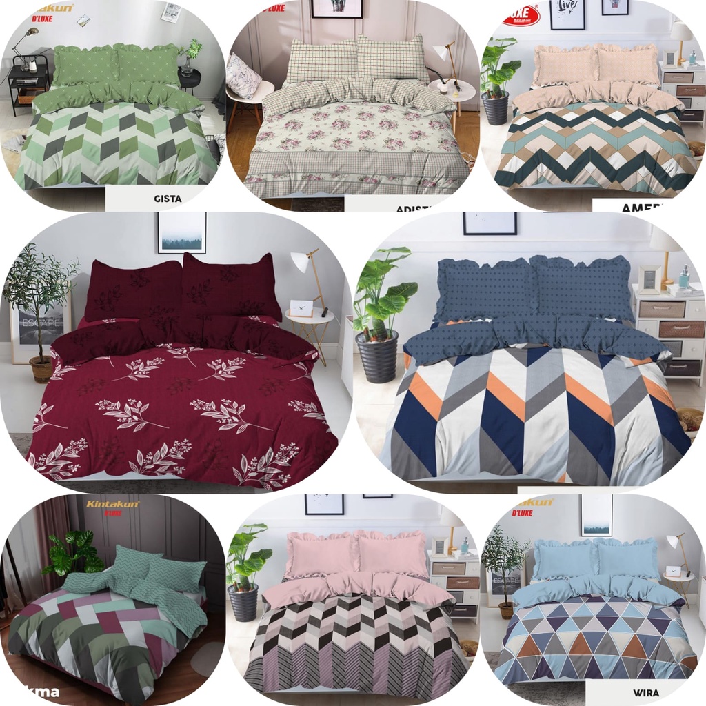 Jual Kintakun Dluxe Bed Cover + Sprei King Flat/Karet ( 180x200x20