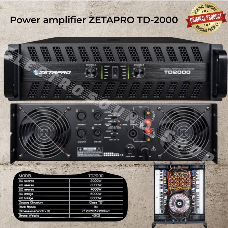 Jual POWER AMPLIFIER ZETAPRO TD2000 / ZETAPRO TD 2000 / ZETAPRO