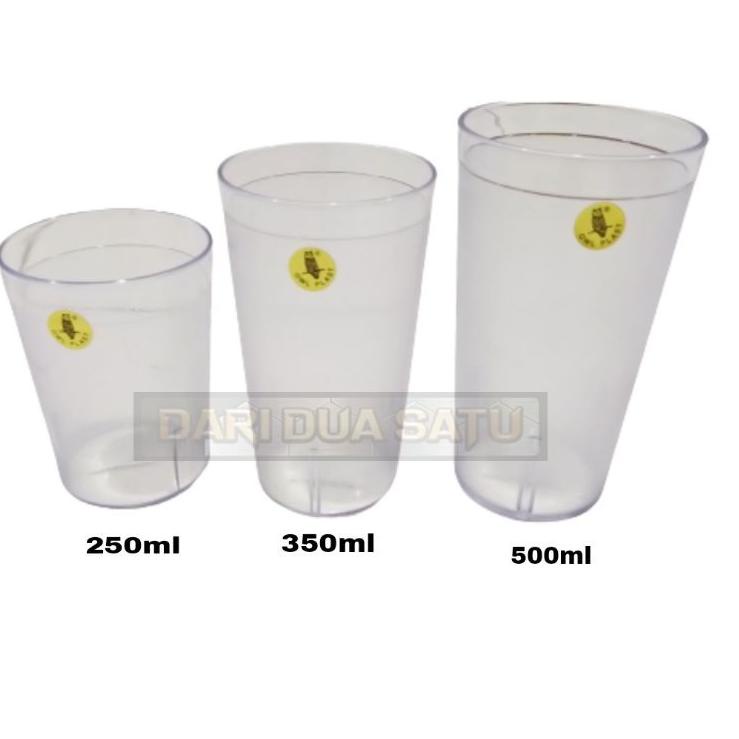 Jual New Stock 6pcs Gelas Melamin Gelas Melamine Owl Food Court Aklrilik Bening Anti Pecah 250ml 2008