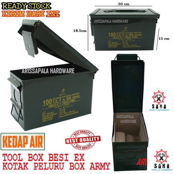 Jual Jual Kotak Box Perkakas Box Peluru Army Tool Box Besi Pindad Tempat Penyimpanan Alat