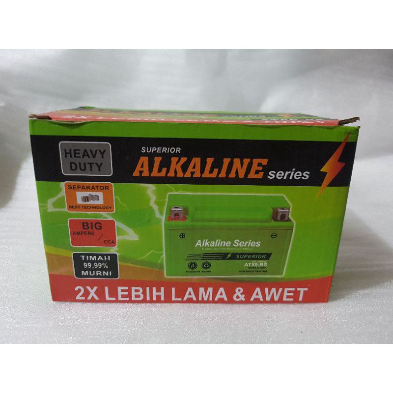 Jual Aki Motor NINJA 250 KERING ALKALINE ATX9-BS BIG Ampere 12V9Ah/10Hr