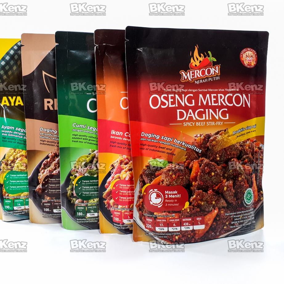 Jual Oseng Mercon Merah Putih Daging Cakalang Cumi Rendang Ayam Betutu ...