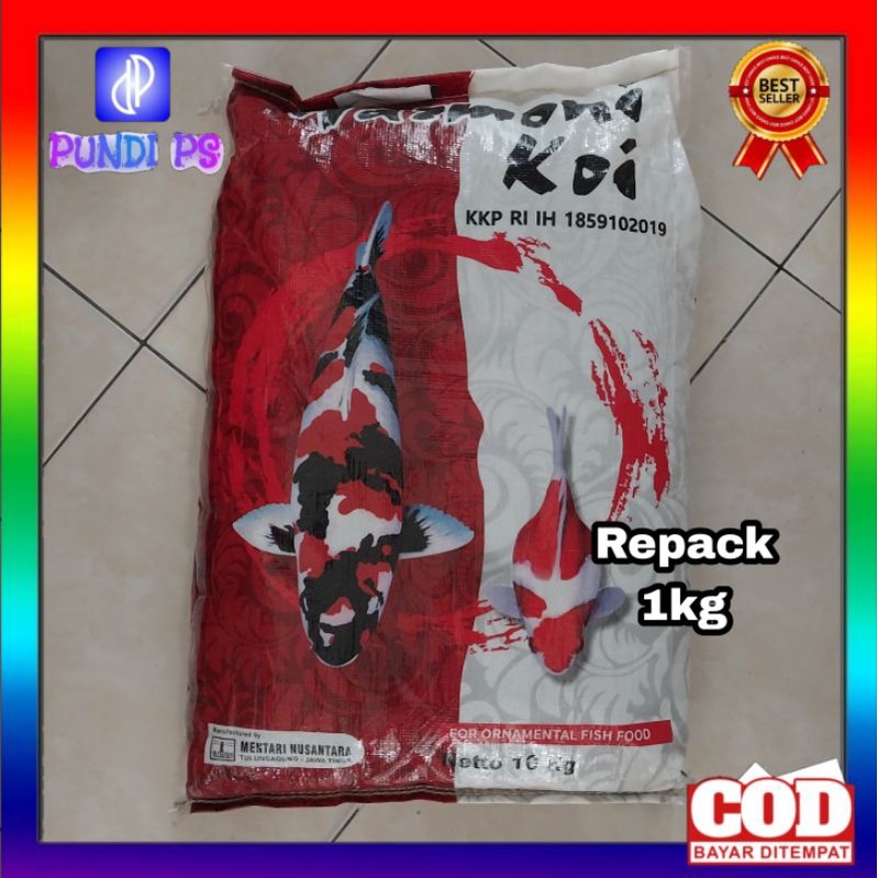 Jual HARMONI KOI pakan ikan koi repack 1 kg 4 varian ukuran koi fish ...