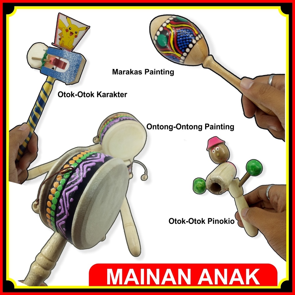 Jual (PAKET 4 in 1) Mainan Tradisional Bunyi-bunyian Warna-Warni untuk ...