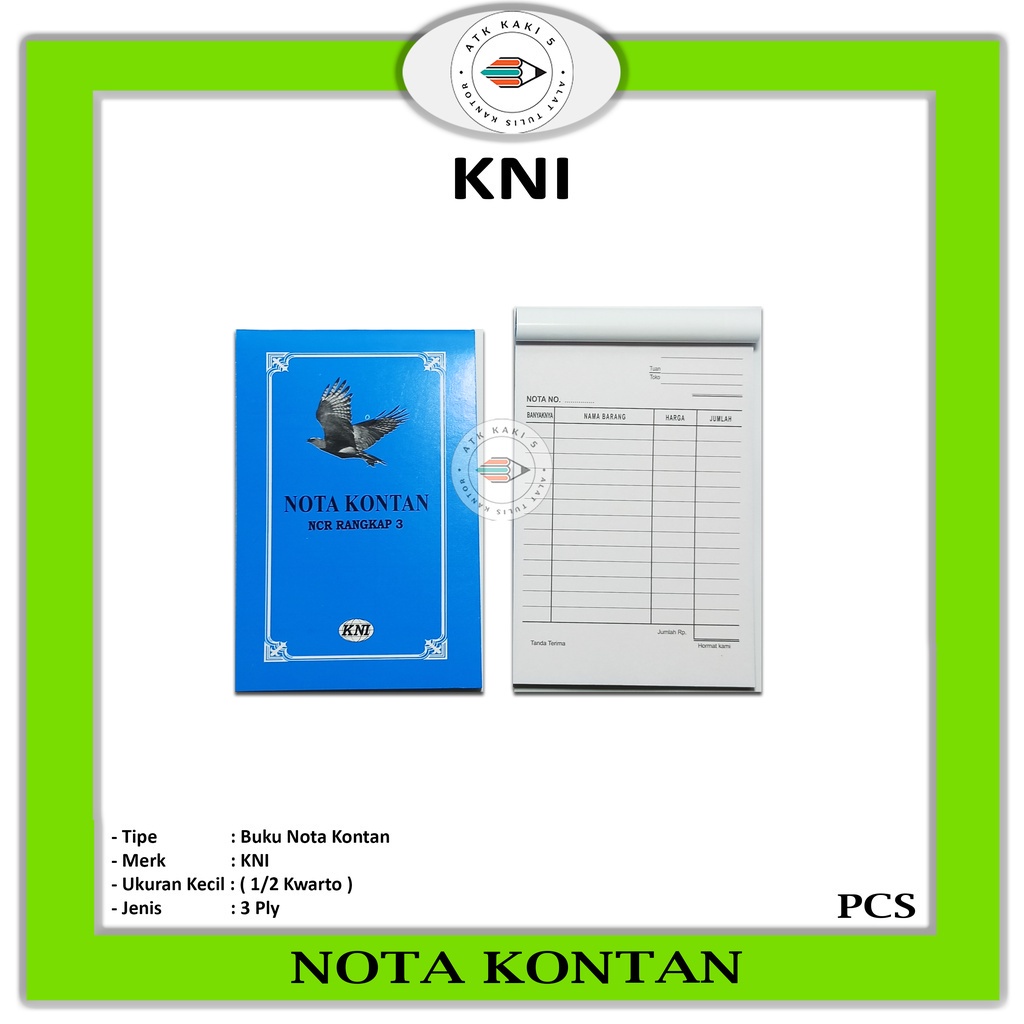 Jual KNI - Buku Nota Kontan Rangkap 3 Kecil - Pcs | Shopee Indonesia