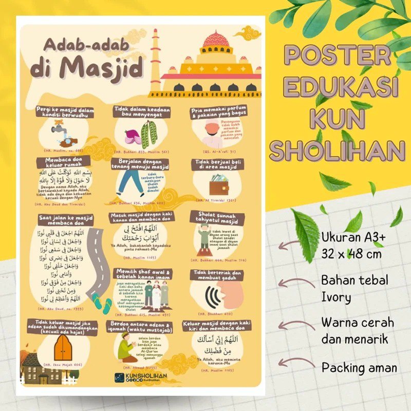 Jual POSTER ADAB DI MASJID (KUN SHOLIHAN) | Shopee Indonesia