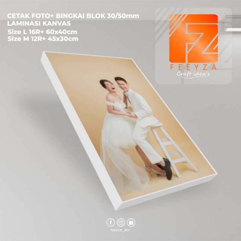 Jual Ukuran XL 24R BESAR+ Cetak Foto Bingkai Blok fiber laminasi KANVAS