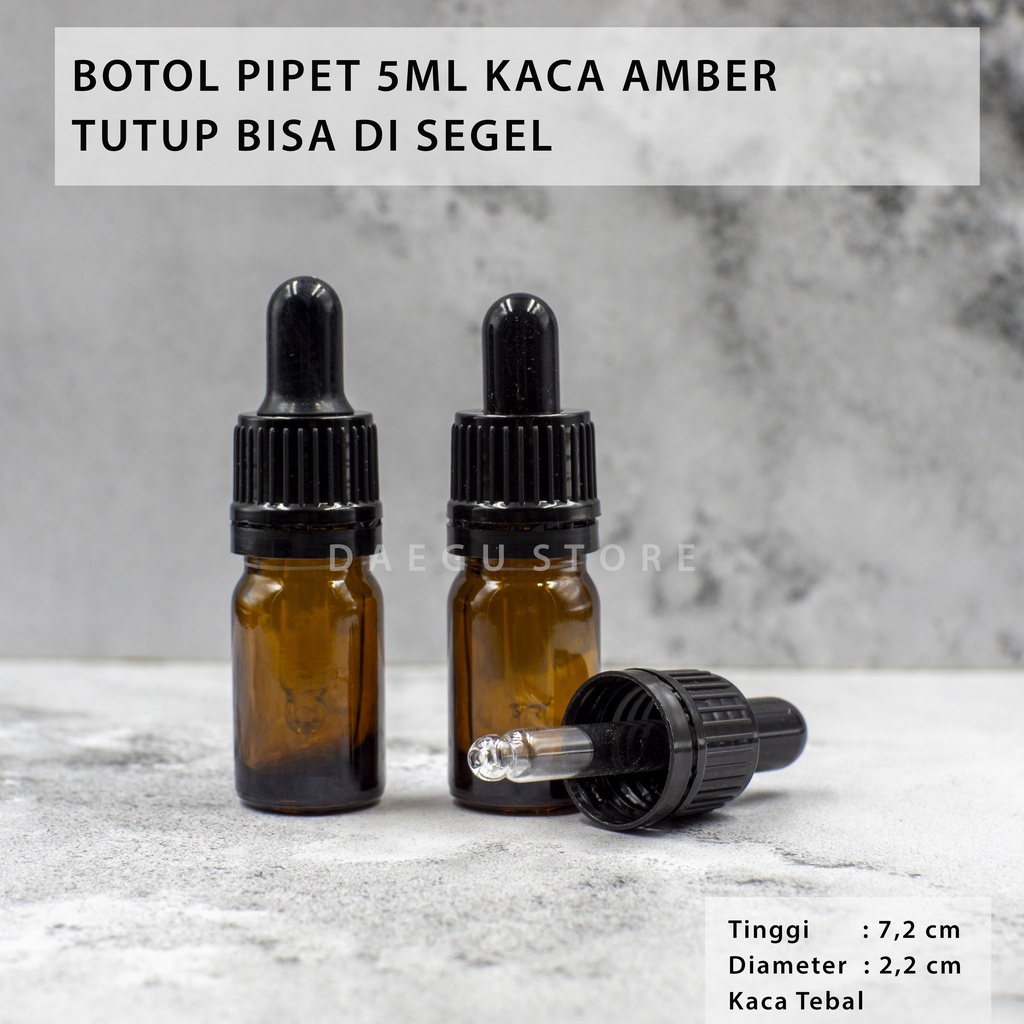 Jual Botol Pipet 5ml Kaca Amber Coklat Tebal - Dropper Tetes Bisa Segel ...