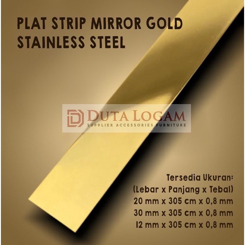 Jual List/Strip Plat Gold Emas Stainlees Steel 201 Berbagai Ukuran ...