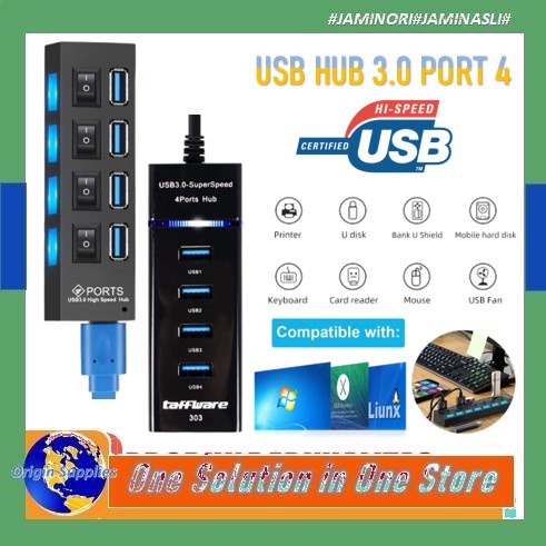 Jual Usb HUB 4 Port Usb 3.0 2.0 High Speed Power Adapter OTG | Shopee ...