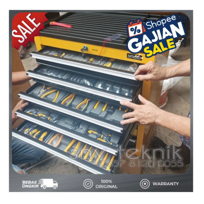 Jual Tool Box/Kit Set Laci 7 Susun Dengan 221 Kunci SMATO | Shopee ...