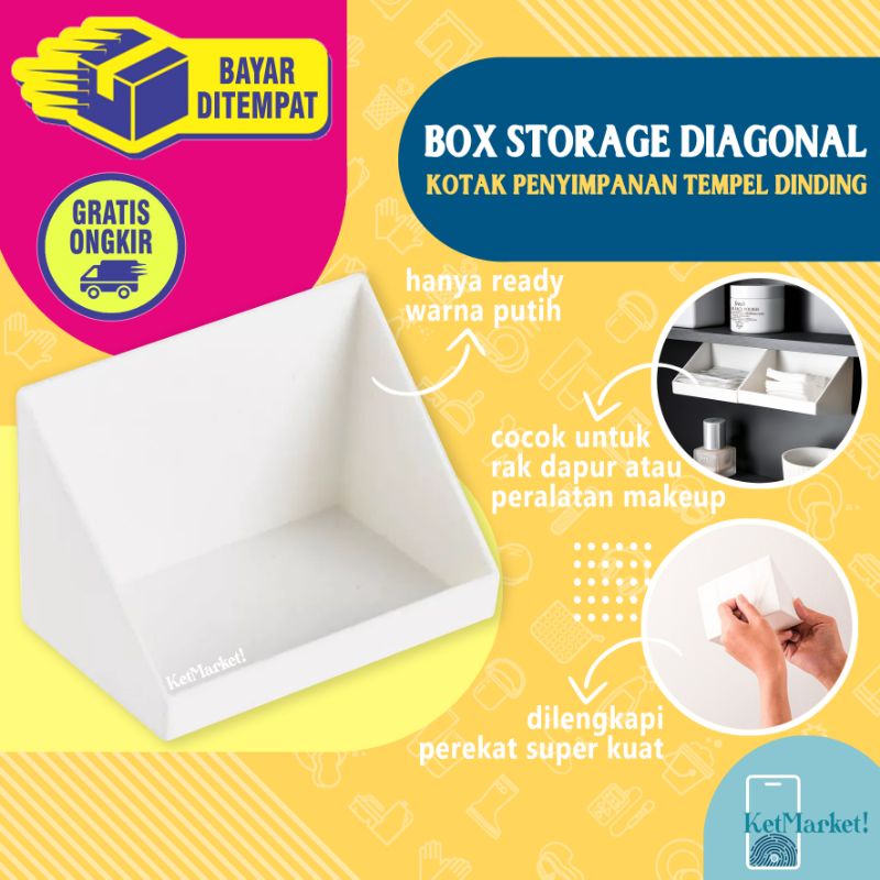 Jual WALL MOUNTED DIAGONAL BOX - Kotak Penyimpanan Serbaguna Bentuk ...