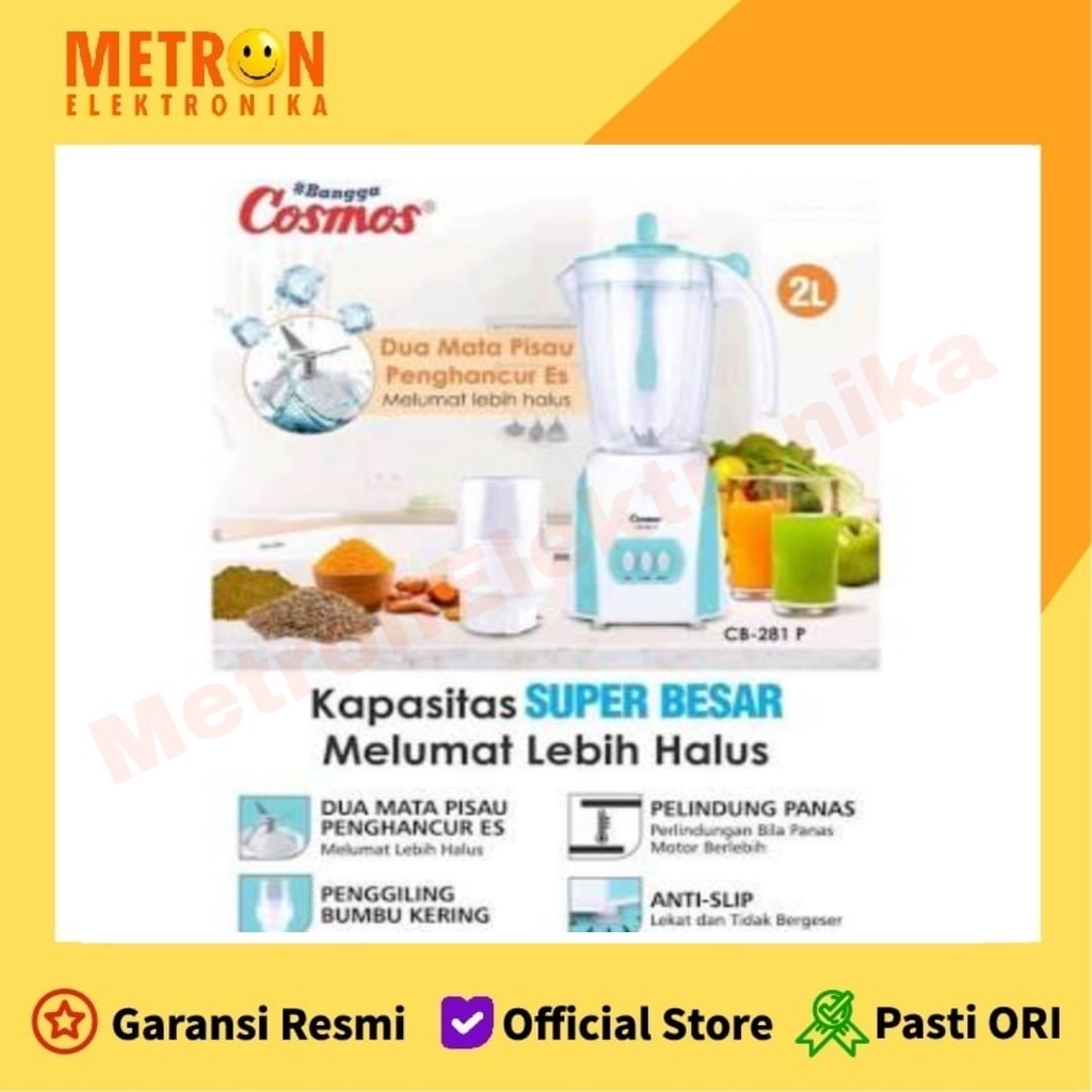 Jual COSMOS CB 281 P BLENDER PLASTIK 2 LITER / CB281P | Shopee Indonesia