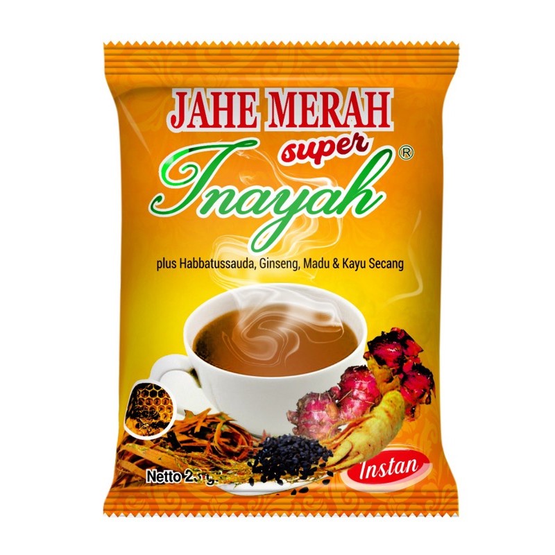 Jual Jahe Merah Inayah Instan Sachet 23 gram Minuman Herbal Original ...