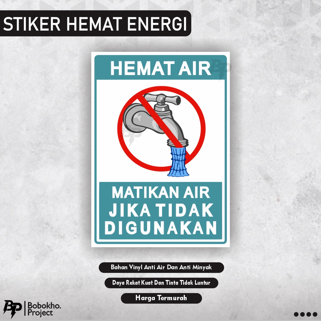 Jual Sticker Matikan Keran Air Sticker Hemat Air Stiker Keran Air Stiker Air Stiker