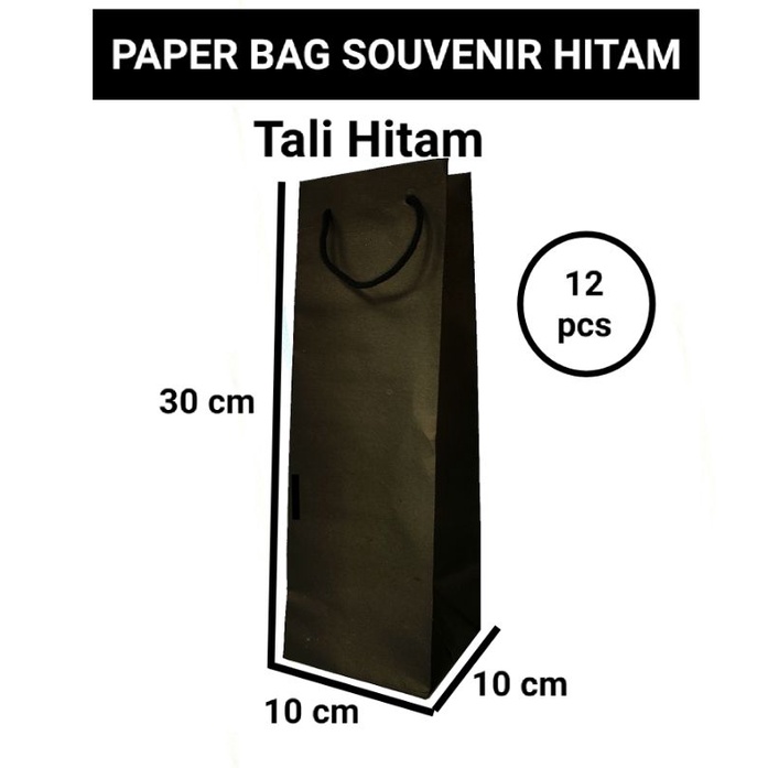 Jual Paperbag Custom Hitam Polos Ukuran X X Tas Kertas Warna Hitam