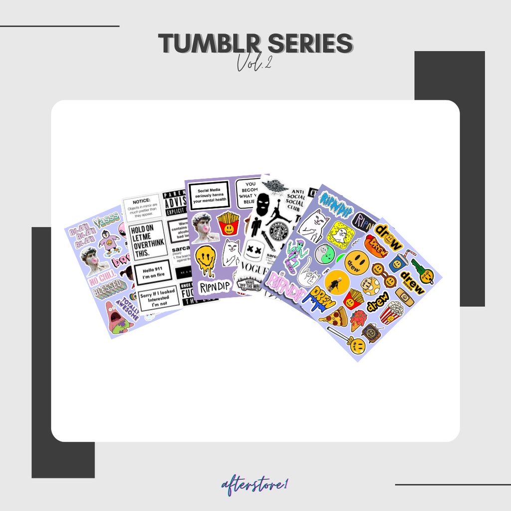 Jual PAKET 6 LEMBAR STIKER TUMBLR SERIES | STIKER PACK TUMBLR | STICKER ...