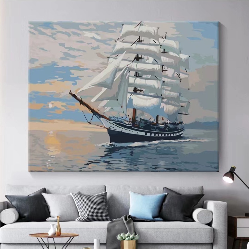 Jual DIY Painting Canvas Paint By Number kit Lukisan 40x50cm | Shopee ...