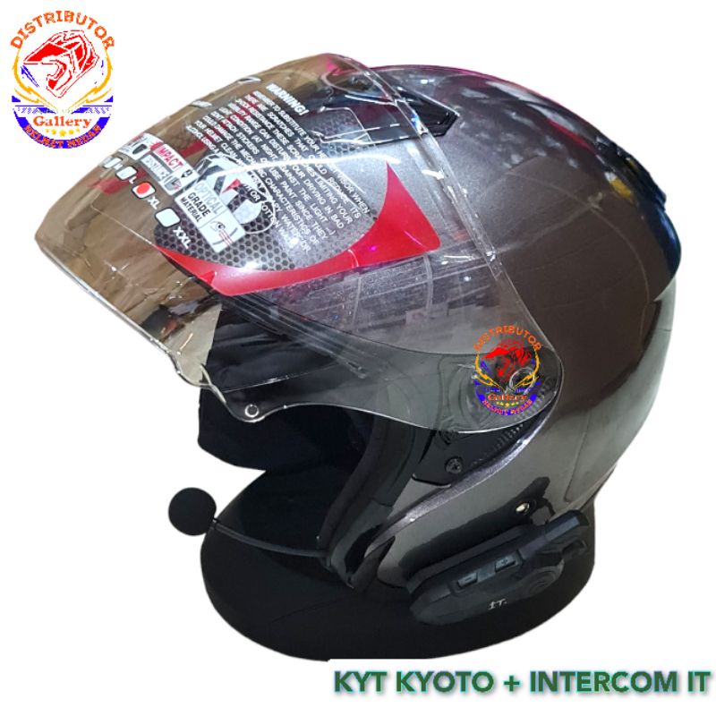 Jual HELM KYT KYOTO + INTERCOM IT ( PAKET HELM + INTERCOM ) | Shopee ...