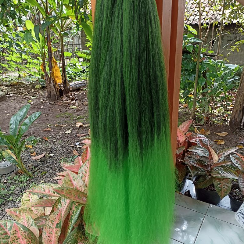 Jual RAMBUT CEMARA OMBRE 2WARNA PANJANG 90CM HITAM HIJAU | Shopee Indonesia