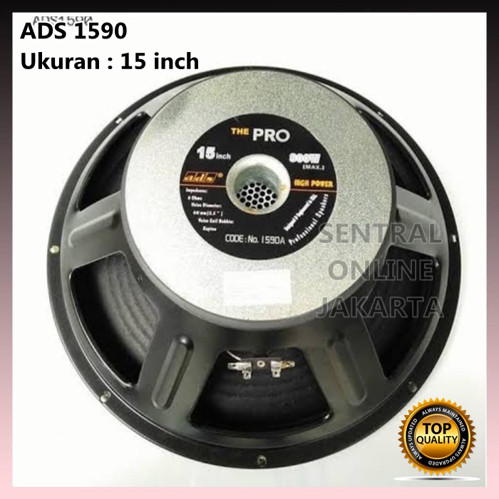 Jual SPEAKER ADS 1590 15 inch FULL RANGE MID LOW PRO 15