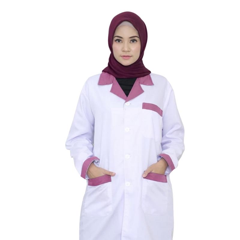 Jual Rjlinen Jas Laboratorium Kombinasi Seragam Lab Baju Praktek Klinik