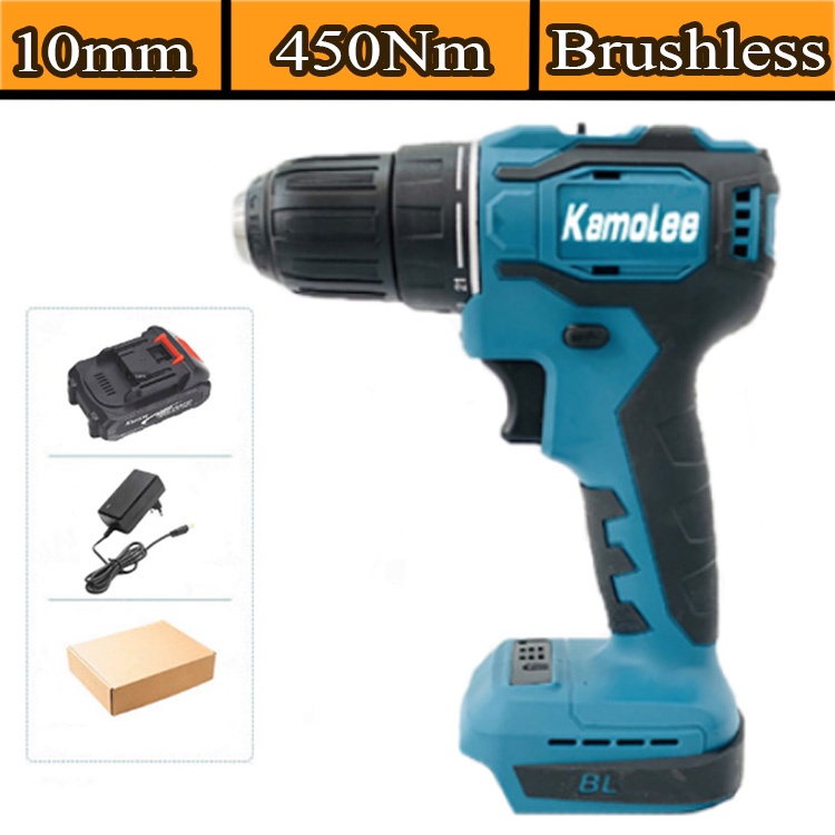 Jual COD Kamolee Electric Drill Bor Cas Original 10mm 13mm Brushed Brushless Cordless Bor