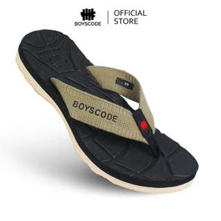 BOYSCODE Sendal Jepit Gunung Outdoor Casual Pria Wanita Authentic Hitam Cream / Sendal Santai Pria