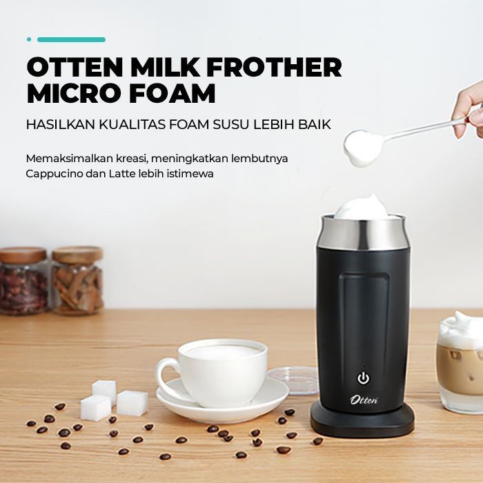 Jual Otten Milk Frother Micro Foam (Black) Shopee Indonesia