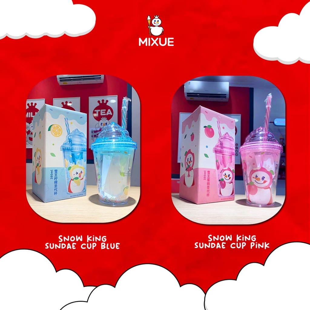 Jual tumbler botol air minum mixue sundae pink blue asli original ...