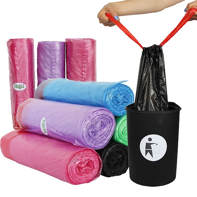 Jual Kantong Plastik Sampah Roll Ukuran 45x50cm Dengan Tali Pengikat Isi 15 Lembar Tas Kresek 7842