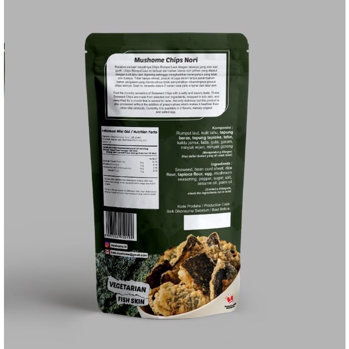 Jual Mushome Nori Keripik Rumput Laut Rasa Original 60gr | Kaya serat ...
