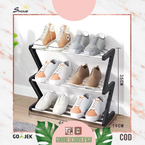 Jual Rak Sepatu Zigzag Trio Shoe Rack Susun Rak Sandal Sepatu