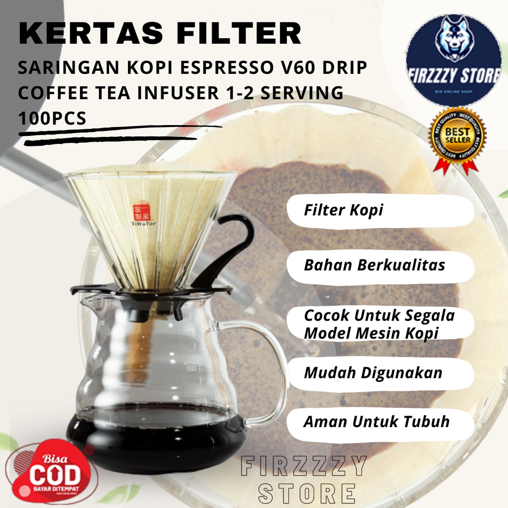 Jual Kertas Filter Saringan Kopi Espresso V60 Drip Coffee Tea Infuser 1 ...