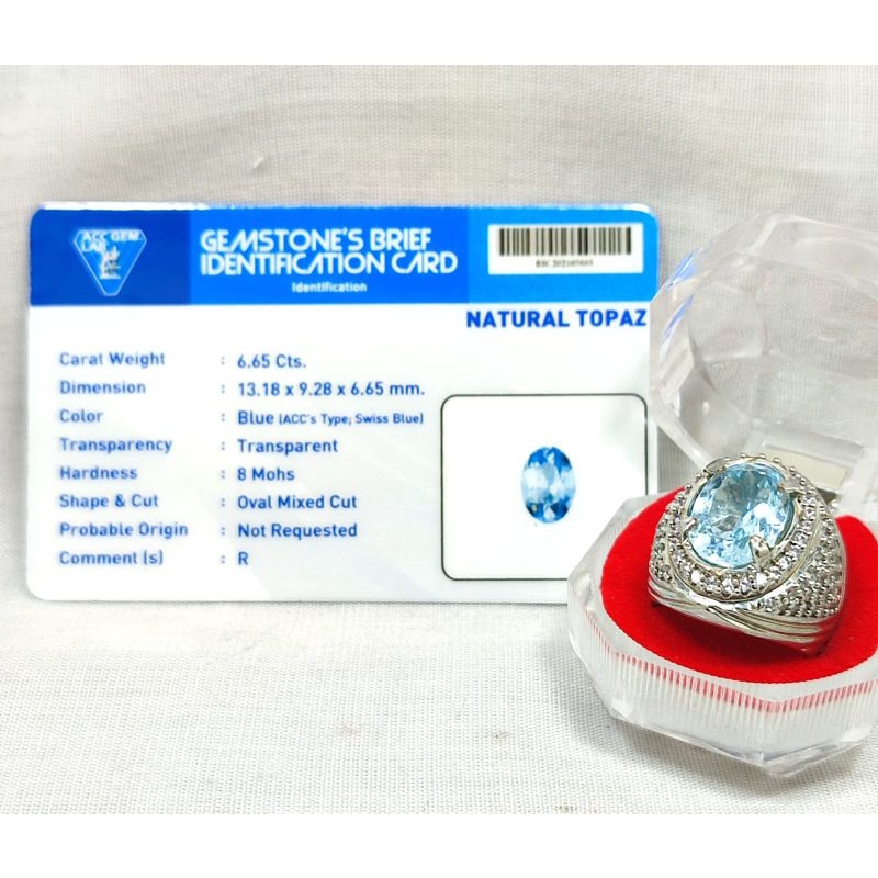 Jual Batu Blue Topaz Asli Natural Lengkap Dengan Sertifikat Lab