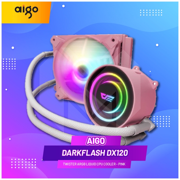 Jual AIGO DARKFLASH DX120 TWISTER ARGB Liquid CPU Cooler - Pink ...