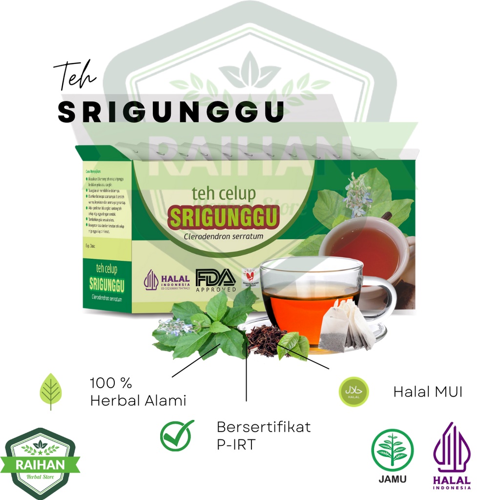 Jual Teh Srigunggu Obat Untuk Gurah Dari Tazakka Isi 20 Kantung Teh Celup Sudah Halal Dan 5841