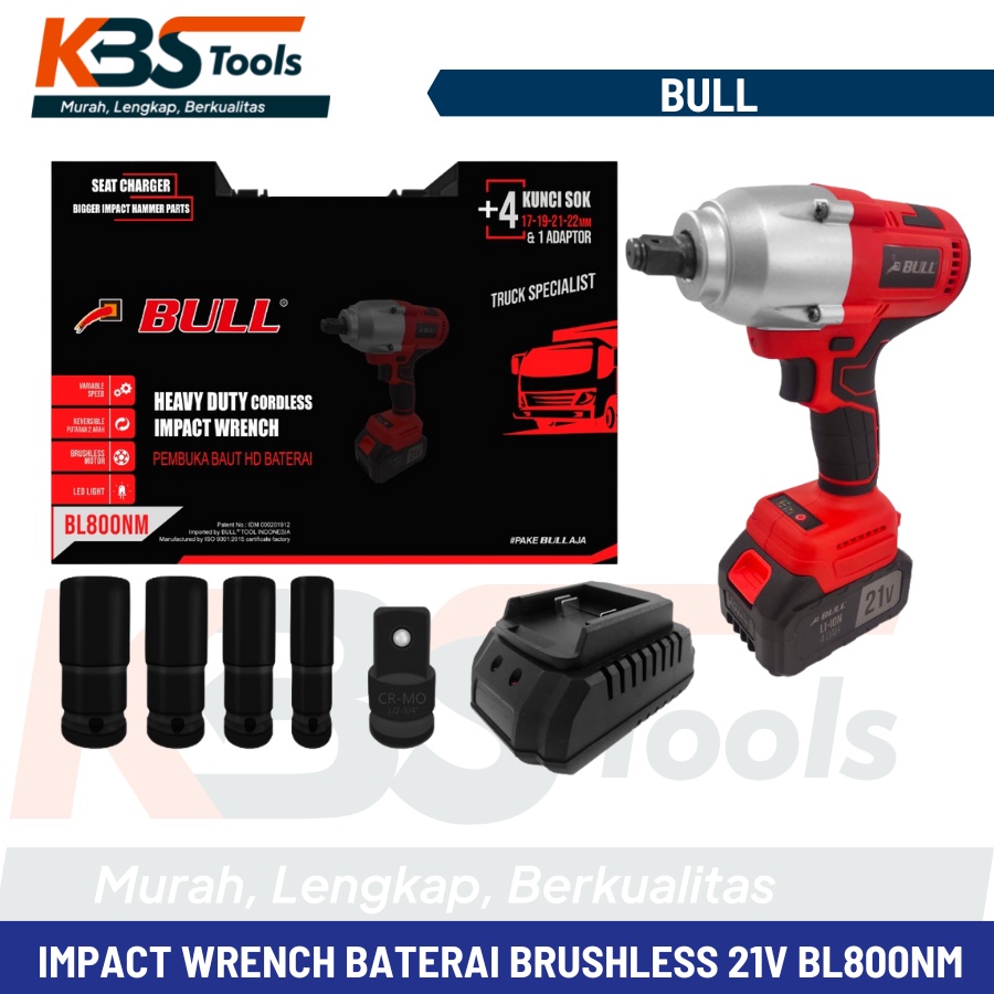 Jual Pembuka Baut Ban Mobil Truk Cordless Impact Wrench Baterai V