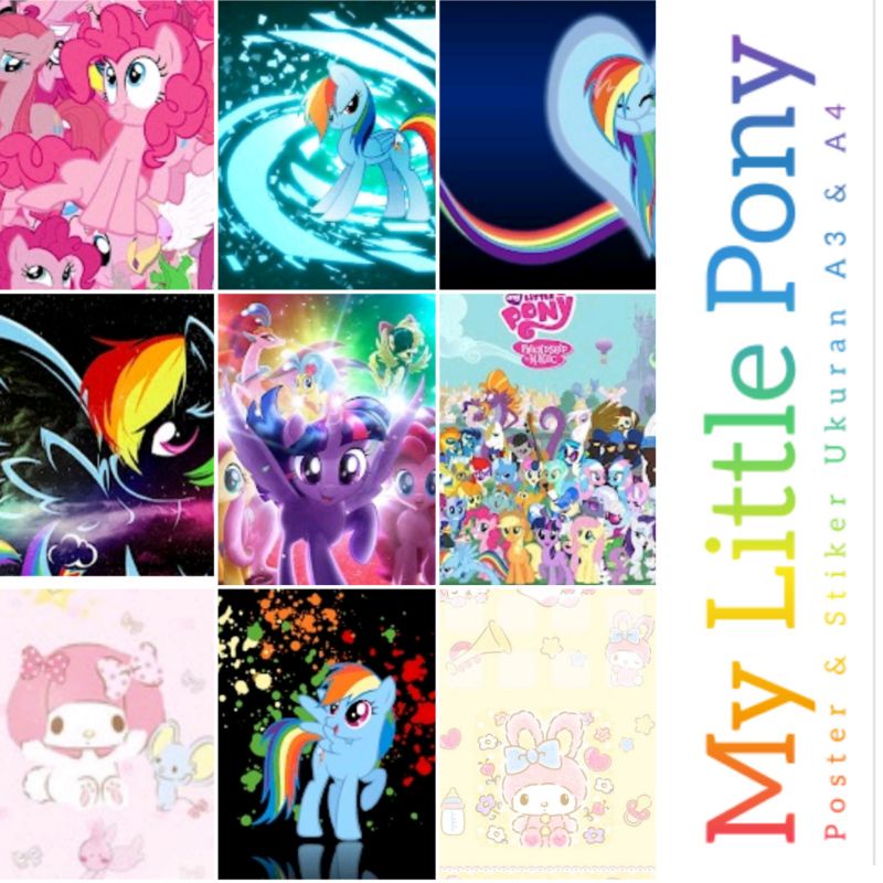 Jual Sticker Poster My Little Pony Kuda Poni stiker Vynil lukisan ...