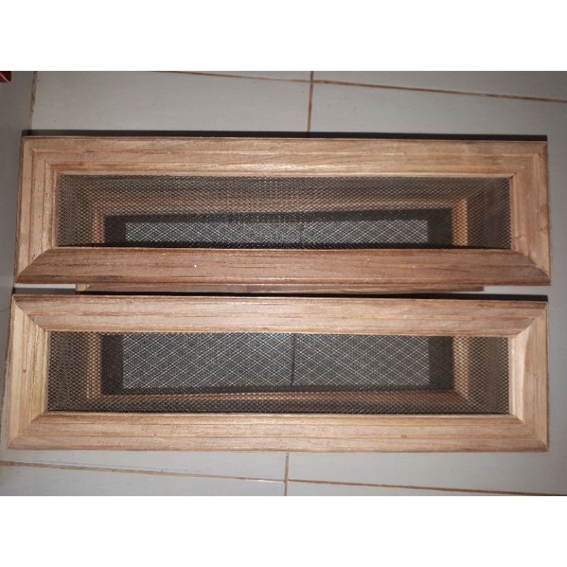 Jual Loster Kayu Jati 50cmx10cm Kawat Nyamuk Ventilasi Udara Kayu Jati