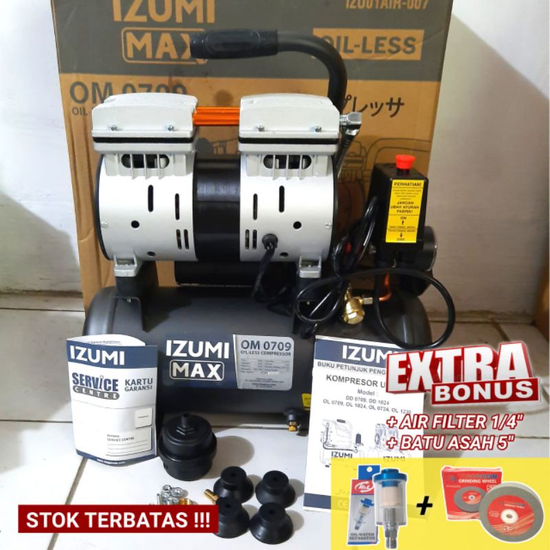 Jual Promo Kompressor Angin Hp Izumi Max Oilles Silent Liter Om Kompressor Tanpa