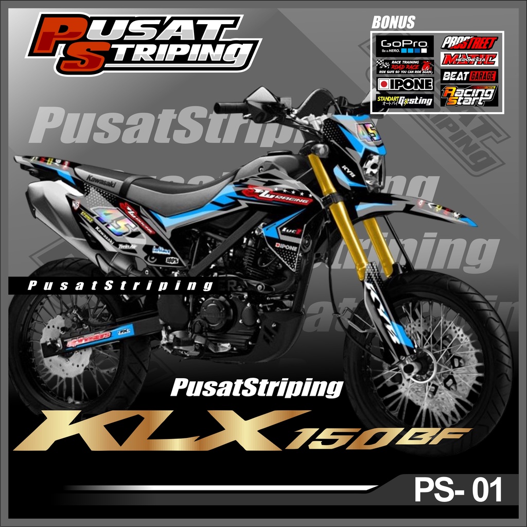 Jual Decal KLX 150 BF SUPERMOTO KEREN - Decal Dekal Sticker KLX 150Bf ...