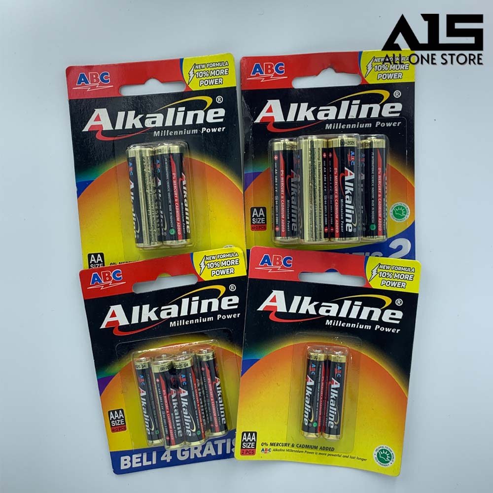 Jual Baterai Alkaline / Battery ABC Alkaline AA / AAA / 2pcs / 4pcs + 2
