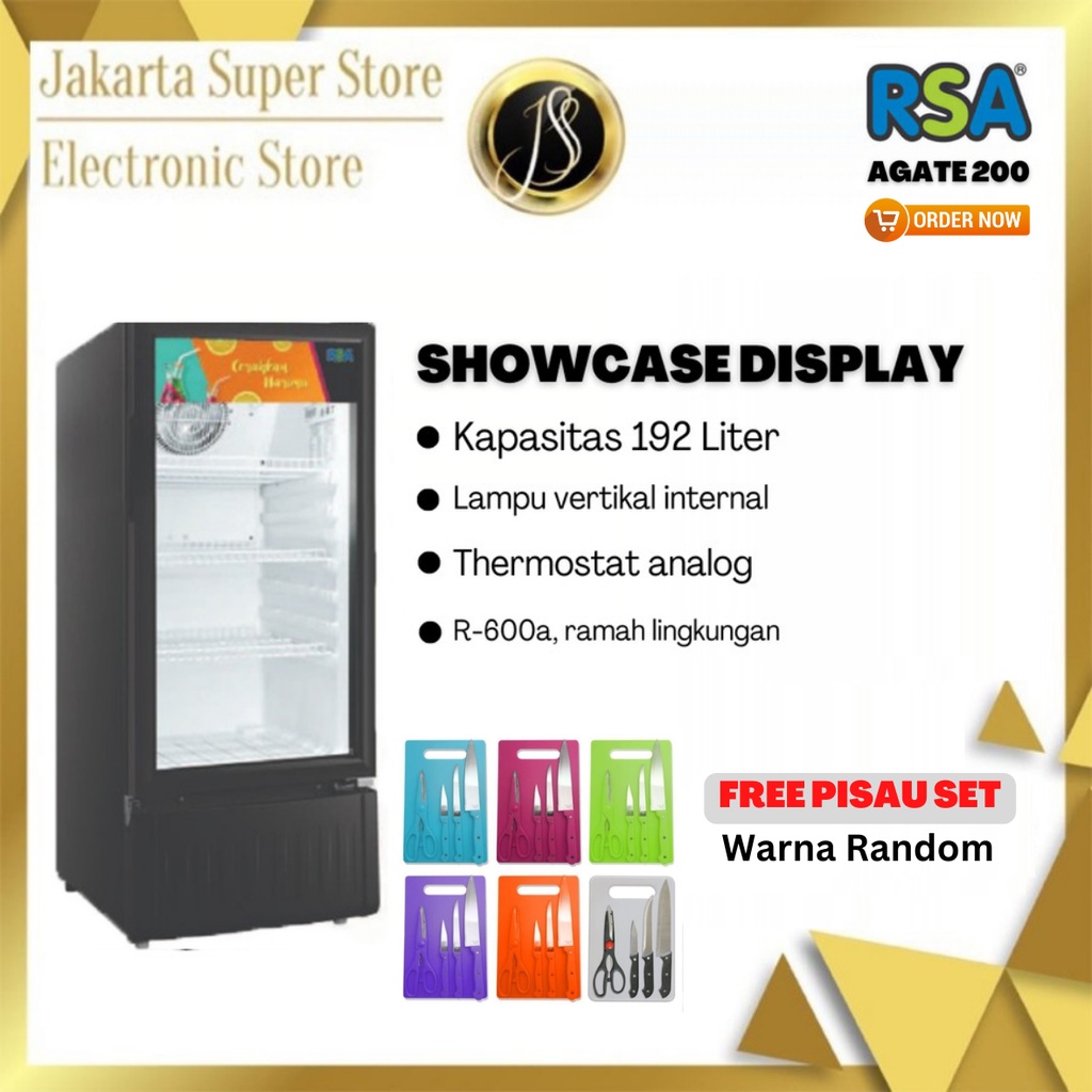 Jual RSA Agate 200 Showcase Cooler (192 Liter) | Shopee Indonesia