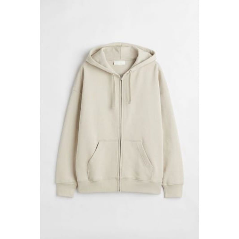 (RAMADHAN SALE) Hoodie HM Zipper Basic Polos Black Navy Grey Dark Grey  Maroon Army Cream Ful tag