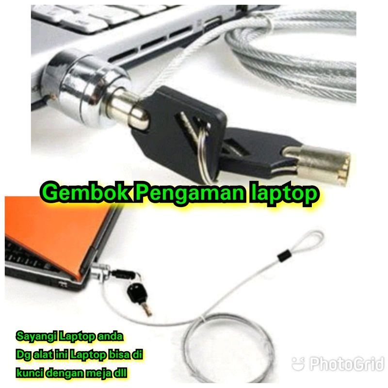 Jual kunci pengaman laptop gembok laptop Kunci laptop Besi Lock safety