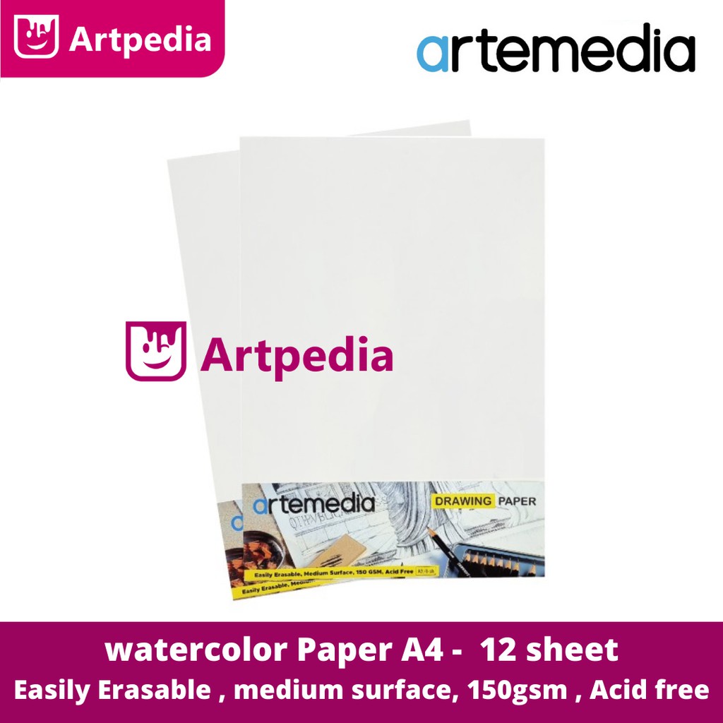 Jual Artemedia Drawing Paper A4 Kertas Gambar A4 Drawing paper 12 sheet 150gsm Shopee
