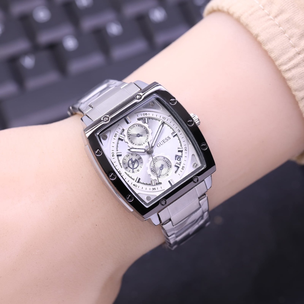 Jual New Arrival-Jam Tangan Wanita Guess Model Analog Body Kotak Rantai ...